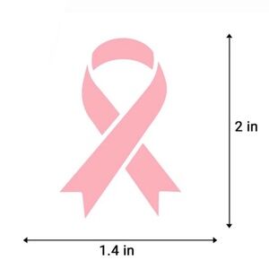 100 Pink ribbon stickers breast cancer awareness